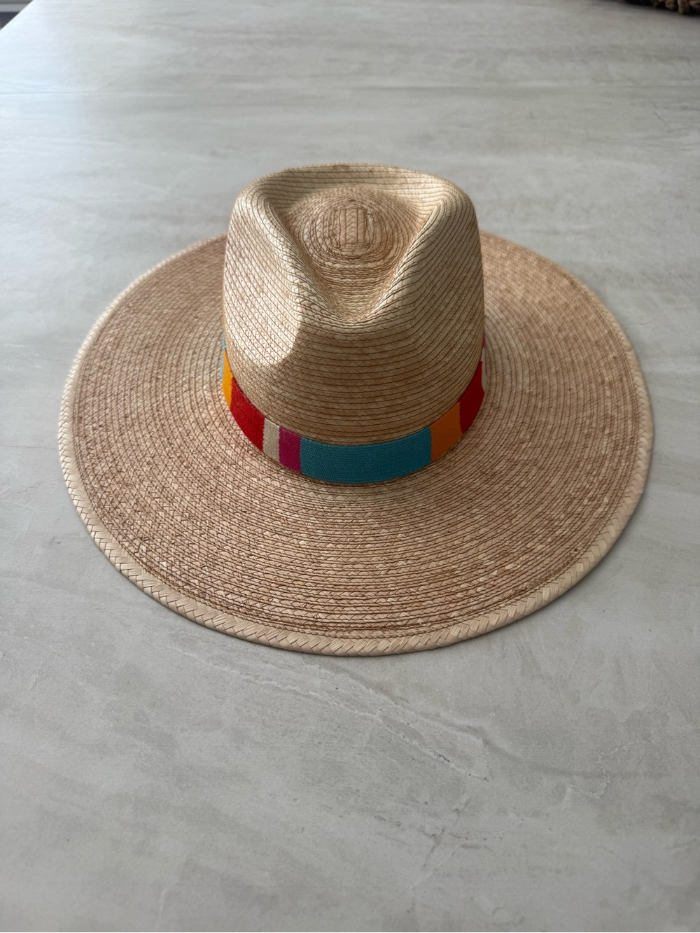 Sunshine Tienda Reyna Palm Hat with Multicolor Band